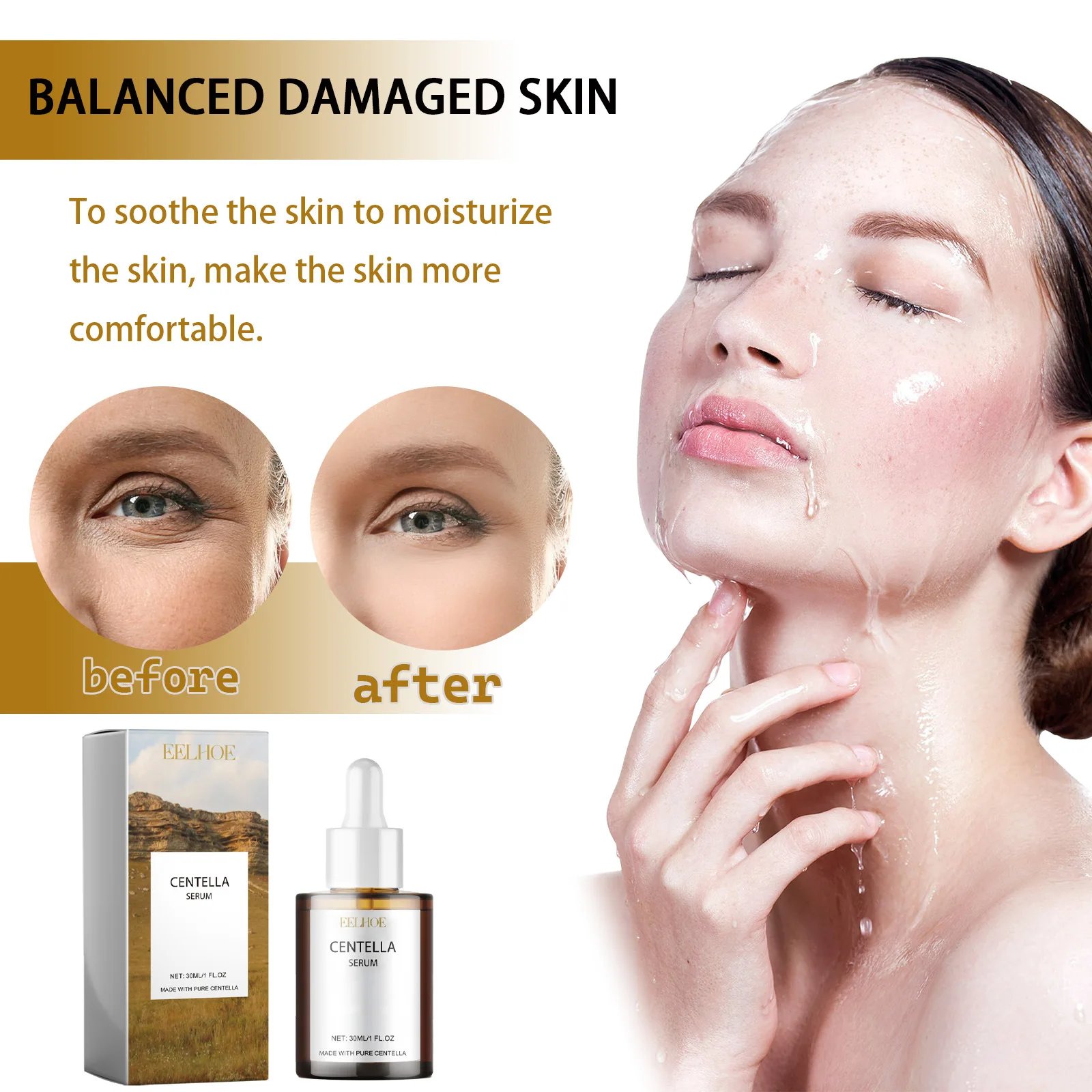 Korean Centella Asiatica Wrinkle Removal Face Serum Anti-aging Firming Moisturizer Repair Redness Sensitive Dry Aging Skin Care Korean Centella Asiatica Wrinkle Removal Face Serum Anti-aging Firming Moisturizer Repair Redness Sensitive Dry Aging Skin Care