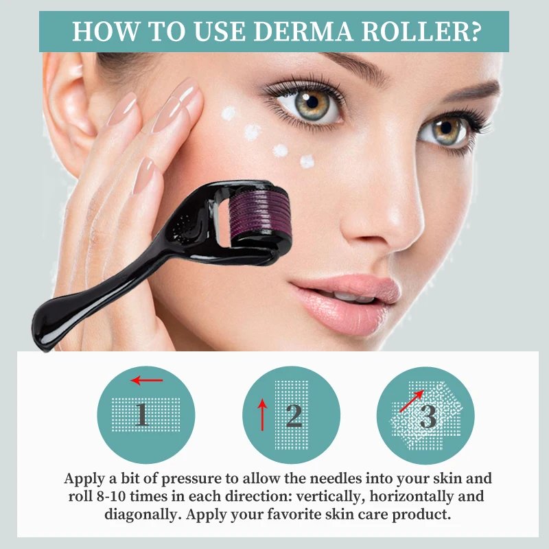 Micro Needling 540 Roller Derma Roller Professional Titanium Dermaroller 0.2/0.25/0.3mm Hair Regrowth Beard Growth Treatment