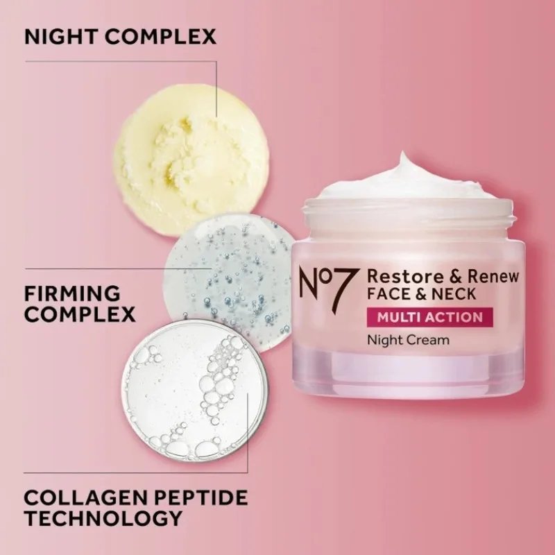 50g No7 Multi Action Face & Neck Cream 24H Hydration Skin Radiance,Moisture-Lock Formula for Dry/Dull Skin, Non-Greasy Renewal 50g No7 Multi Action Face & Neck Cream 24H Hydration Skin Radiance,Moisture-Lock Formula for Dry/Dull Skin, Non-Greasy Renewal