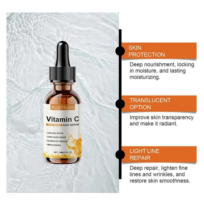 Vitamin C Whitening Serum Remove Freckles Dark Spots Face Essence Fade Melasma Melanin Brighten Repair Dull Skin Care Cosmetics - Image 6