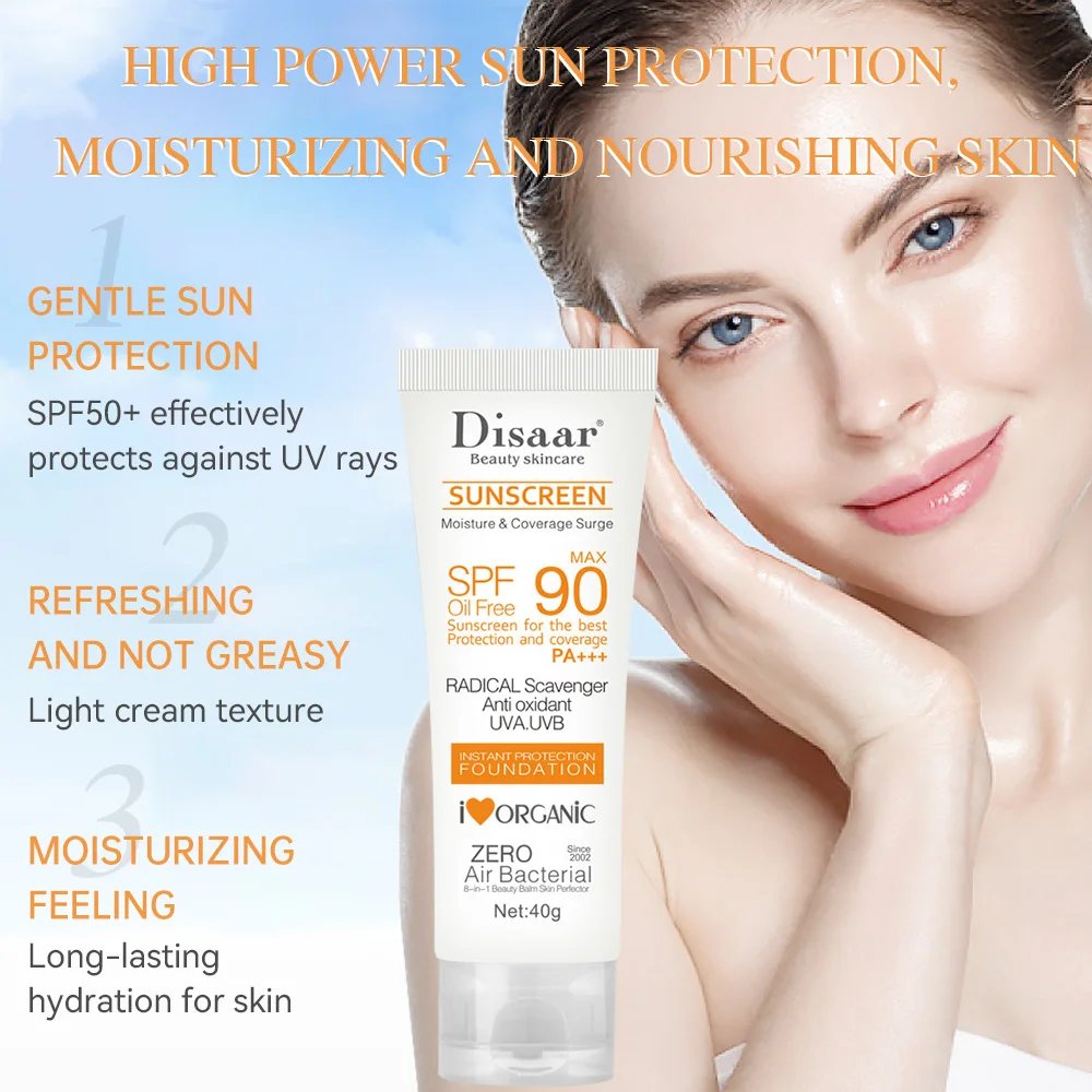 Whitening Sunscreen SPF90+ UV Protection Sun Screen Lsolation Moisturizing Brightening Face Body Arms Thighs Sunblock Skin Care
