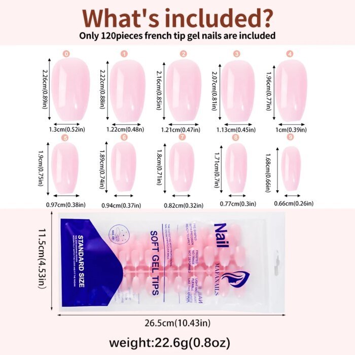 120pcs Pink Ombre Medium Coffin Press On Nails Glossy Handmade Acrylic Fake Nails Tips Gradient Design Artificial False Nails - Image 4