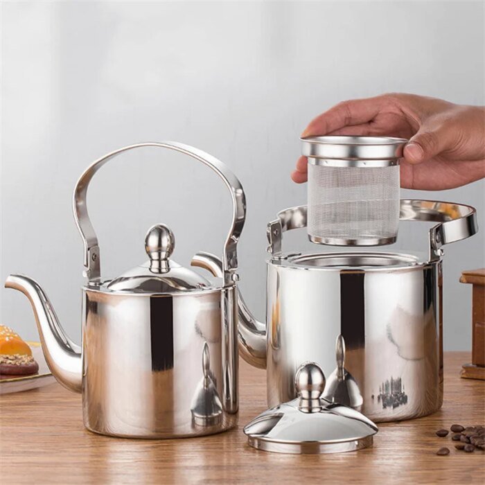 Kitchen Cookware Water Kettles, Thickening 304 Stainless Steel, Electromagnetic Furnace Teapot with Tea Filter Mesh - Image 2