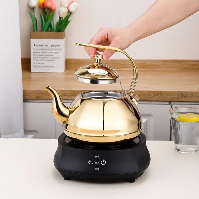 2L Stainless Steel Teapot Exquisite Pot Kettle Boiling Water Kettle Induction Cooker Teapot with Infuser Filter Kitchen Home - Image 3