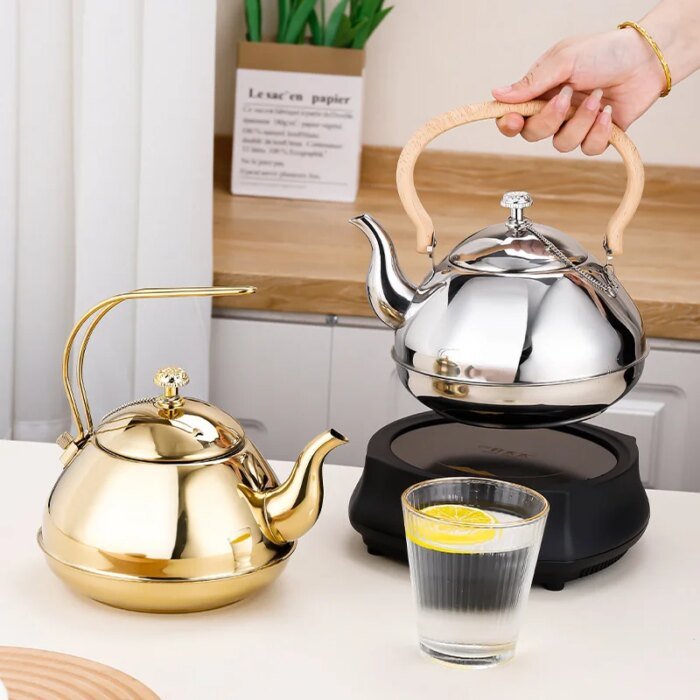 2L Stainless Steel Teapot Exquisite Pot Kettle Boiling Water Kettle Induction Cooker Teapot with Infuser Filter Kitchen Home - Image 6