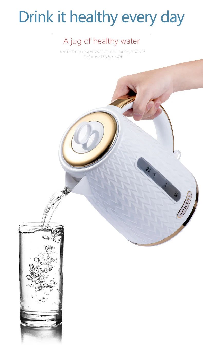Houselin Electric Kettle, with Fast Boil and Boil Dry Protection, 1.7 Litre Double Wall Hot Water Boiler Heater , 2000 W
