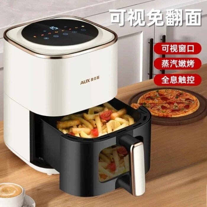 Air fryer household intelligent visual non-flip air electric fryer top heating non-stick liner - Image 1