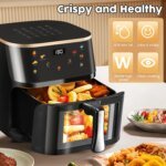 1400W Smart Air Fryer Oven 9L Large Capacity 360 Degree Hot Circulation Transparent Window Healthy Cook Home Kitchen Appliance - Image 5