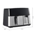 KOMORE 6.5L+3.5L Touch Screen Dual Basket Air Fryer with 60 Minutes Timer & 80°C-200°C Adjustable Temperature - Image 6