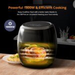 Air Fryer, 8QT Airfryer Oven with Viewing Window Oilless Cooker with Digital Display 8 Cooking Presets Dishwasher Safe black - Image 2
