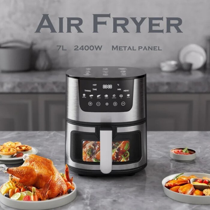 Smart Air Fryer Electric visual window 7L Oil-free Air Fryer Automatic Household Kitchen 360°Baking Convection Oven Air Fryers - Image 5