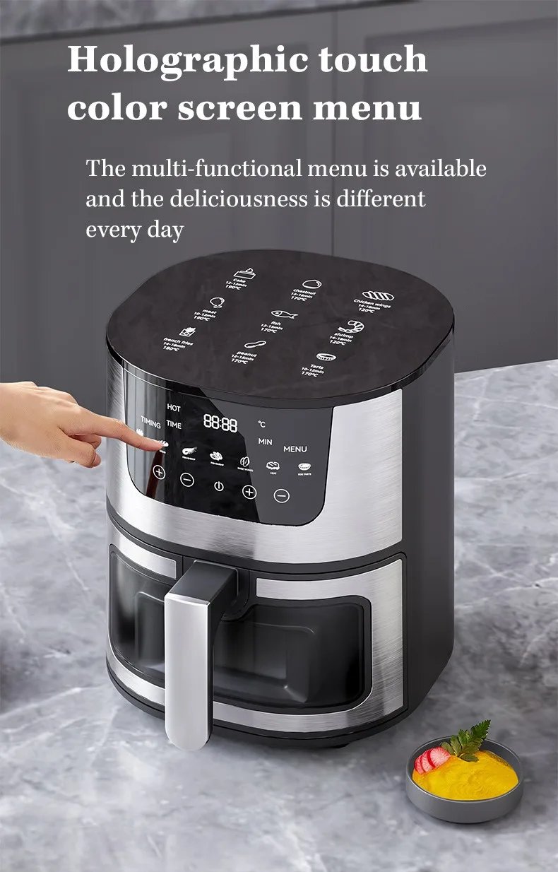 Smart Air Fryer Electric visual window 7L Oil-free Air Fryer Automatic Household Kitchen 360°Baking Convection Oven Air Fryers