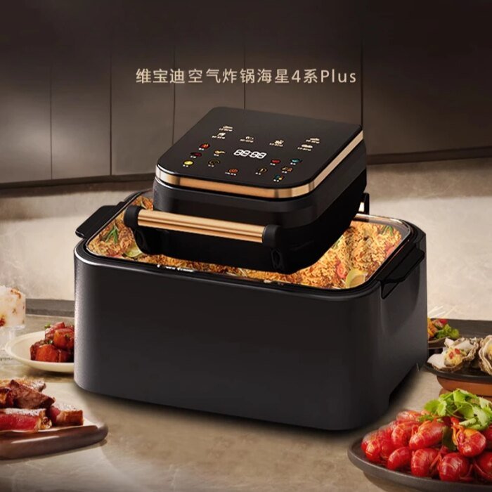 Air fryer household new large-capacity visual non-turning multi-functional micro-steaming and baking all-in-one machine - Image 1