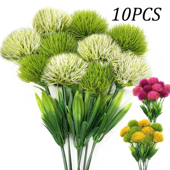 10PCS Mixed Artificial Dandelion Flowers Plastic Fake Flower Bouquet for Wedding Table Arrangement DIY Home Party Decoration - Image 1