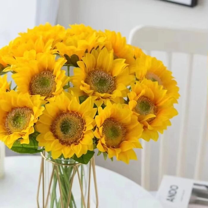 Artificial Flower Sunflowers Home Garden Table Decoration Stamen Wedding Bouque Festival Fake Gerbera Living Room Bedroom Stage - Image 6