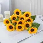 Artificial Flower Sunflowers Home Garden Table Decoration Stamen Wedding Bouque Festival Fake Gerbera Living Room Bedroom Stage - Image 5