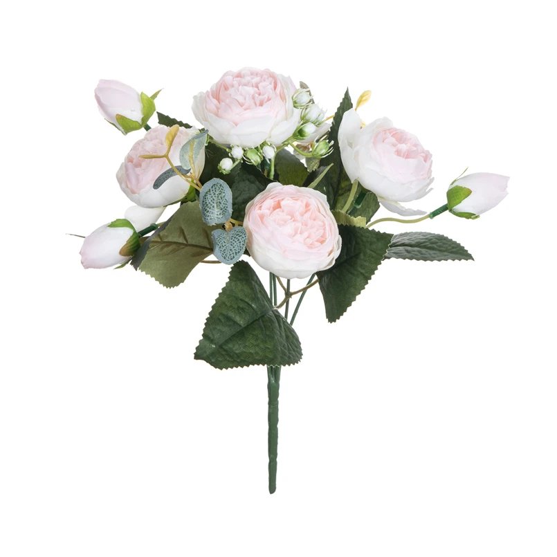 Artificial Flowers Silk Peony Bouquet Festival Decorations Vase Home Room Garden Living Room Wedding Bride Fake Plants Prop Gift