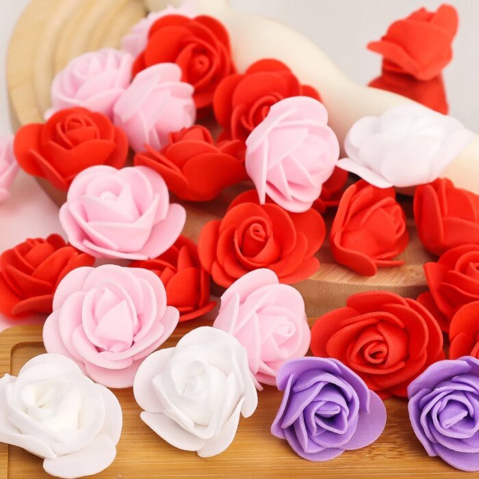 100-1000Pcs Foam Rose Flower Heads Artificial DIY Gifts Teddy Bear Bouquet Wedding Valentines Day Home 3.5cm Floral Decorations - Image 2