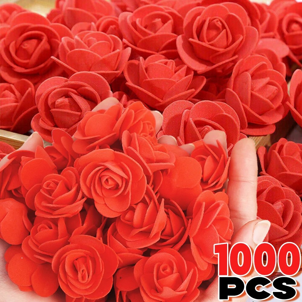 100-1000Pcs Foam Rose Flower Heads Artificial DIY Gifts Teddy Bear Bouquet Wedding Valentines Day Home 3.5cm Floral Decorations 100-1000Pcs Foam Rose Flower Heads Artificial DIY Gifts Teddy Bear Bouquet Wedding Valentines Day Home 3.5cm Floral Decorations