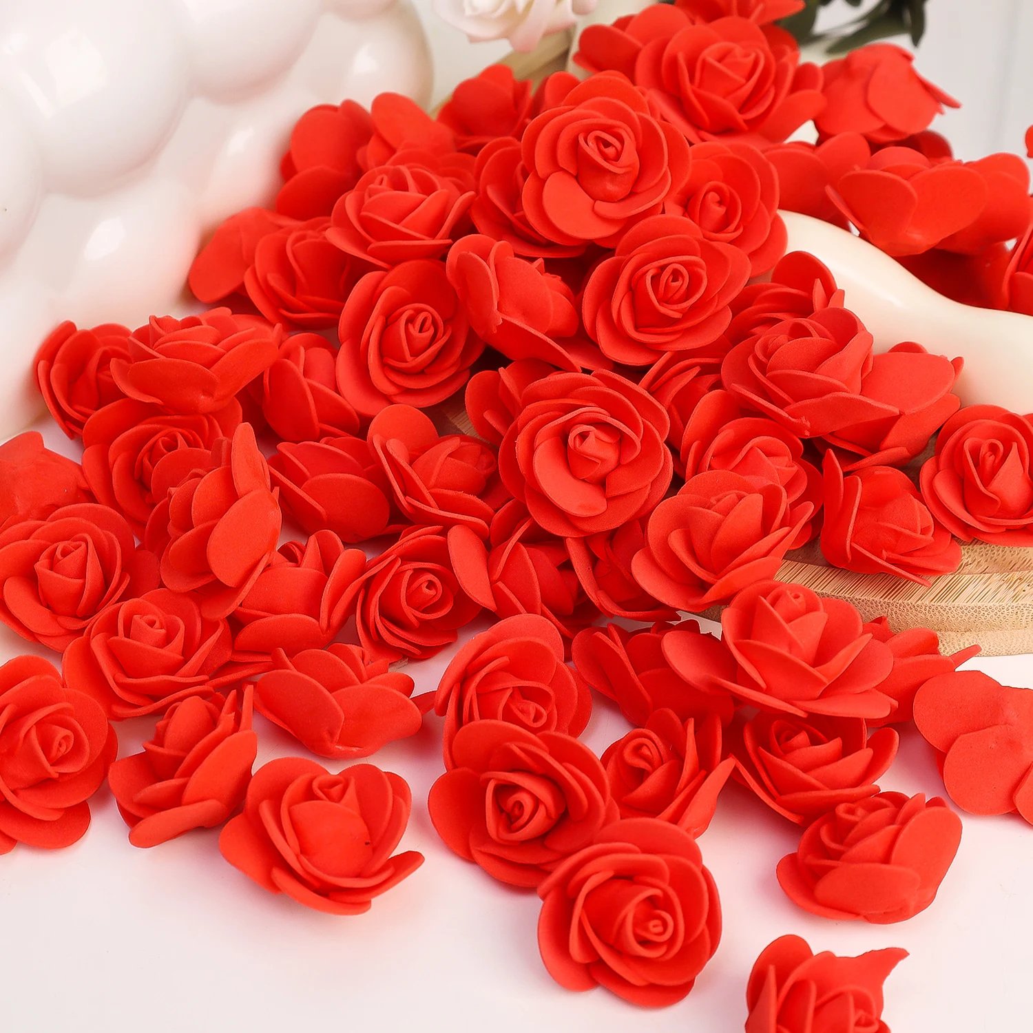 100-1000Pcs Foam Rose Flower Heads Artificial DIY Gifts Teddy Bear Bouquet Wedding Valentines Day Home 3.5cm Floral Decorations 100-1000Pcs Foam Rose Flower Heads Artificial DIY Gifts Teddy Bear Bouquet Wedding Valentines Day Home 3.5cm Floral Decorations