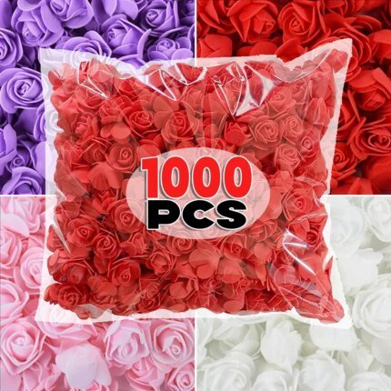 100-1000Pcs Foam Rose Flower Heads Artificial DIY Gifts Teddy Bear Bouquet Wedding Valentines Day Home 3.5cm Floral Decorations