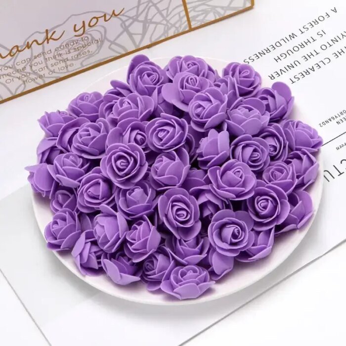 100-1000Pcs Foam Rose Flower Heads Artificial DIY Gifts Teddy Bear Bouquet Wedding Valentines Day Home 3.5cm Floral Decorations - Image 5