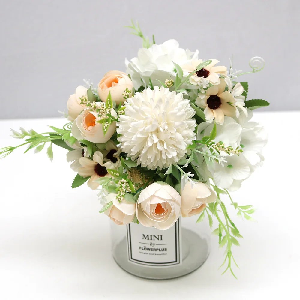 7 Heads Hydrangea Flowers Artificial Bouquet Silk Blooming Fake Peony Bridal Hand Flower Roses Wedding Centerpieces Decor 7 Heads Hydrangea Flowers Artificial Bouquet Silk Blooming Fake Peony Bridal Hand Flower Roses Wedding Centerpieces Decor