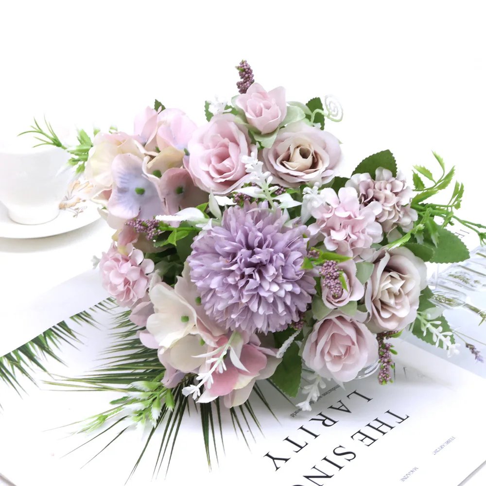 7 Heads Hydrangea Flowers Artificial Bouquet Silk Blooming Fake Peony Bridal Hand Flower Roses Wedding Centerpieces Decor 7 Heads Hydrangea Flowers Artificial Bouquet Silk Blooming Fake Peony Bridal Hand Flower Roses Wedding Centerpieces Decor