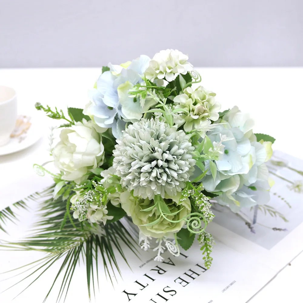7 Heads Hydrangea Flowers Artificial Bouquet Silk Blooming Fake Peony Bridal Hand Flower Roses Wedding Centerpieces Decor 7 Heads Hydrangea Flowers Artificial Bouquet Silk Blooming Fake Peony Bridal Hand Flower Roses Wedding Centerpieces Decor