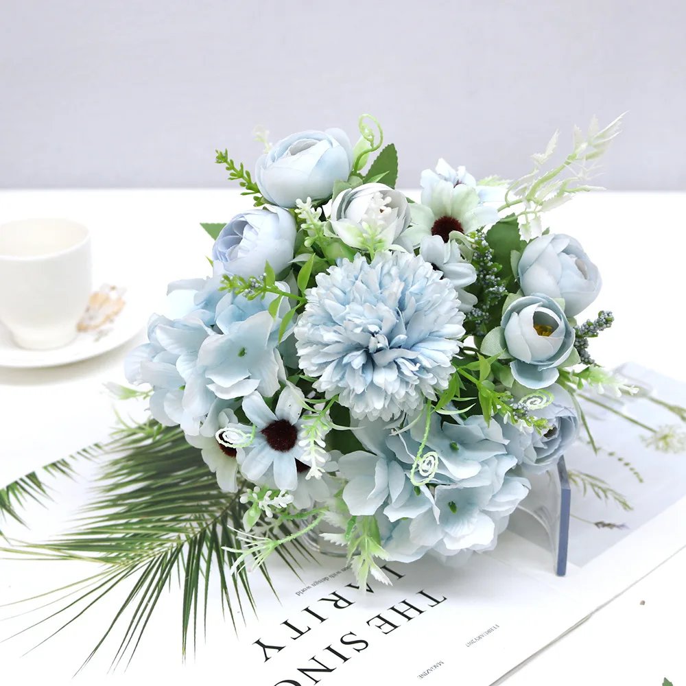 7 Heads Hydrangea Flowers Artificial Bouquet Silk Blooming Fake Peony Bridal Hand Flower Roses Wedding Centerpieces Decor 7 Heads Hydrangea Flowers Artificial Bouquet Silk Blooming Fake Peony Bridal Hand Flower Roses Wedding Centerpieces Decor