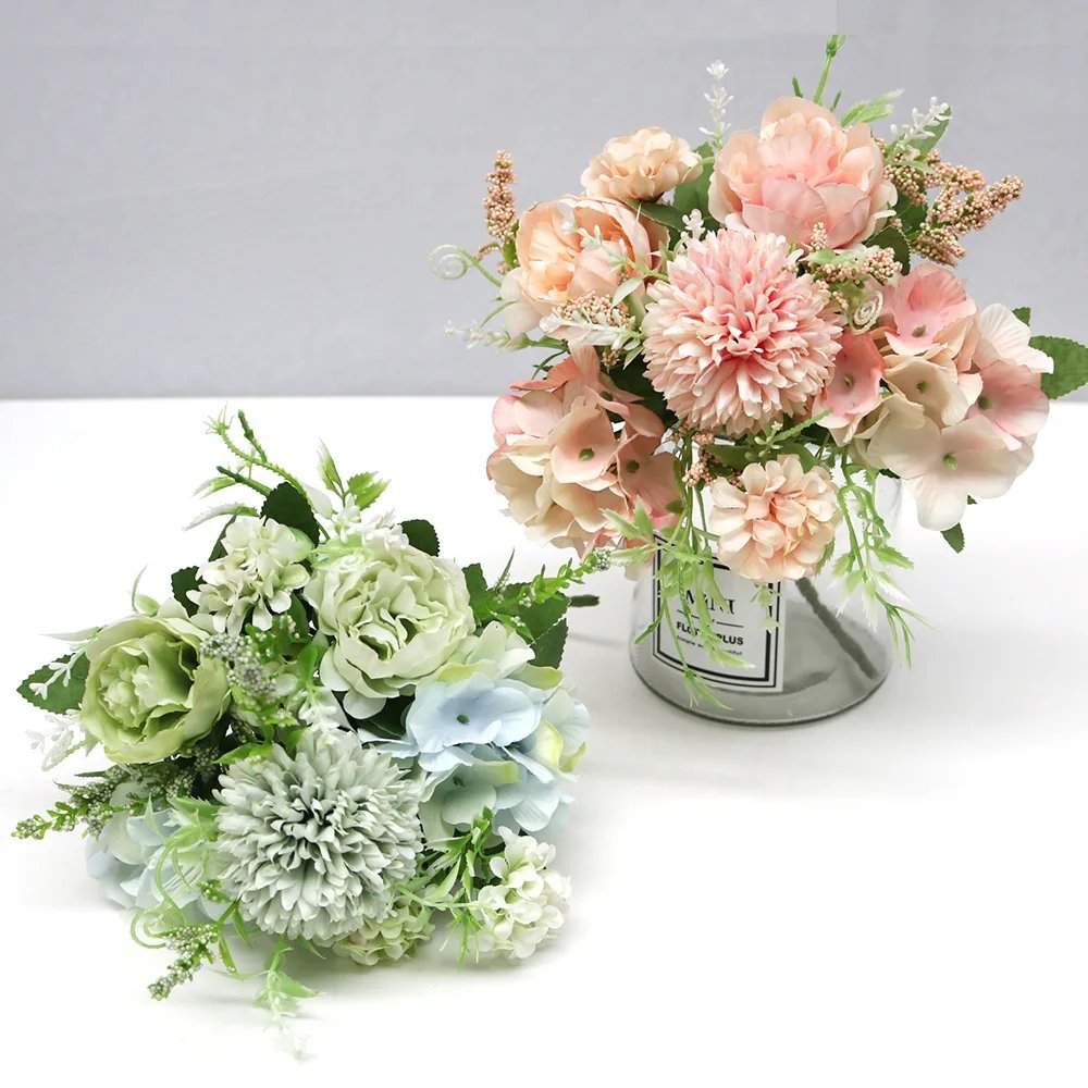 7 Heads Hydrangea Flowers Artificial Bouquet Silk Blooming Fake Peony Bridal Hand Flower Roses Wedding Centerpieces Decor 7 Heads Hydrangea Flowers Artificial Bouquet Silk Blooming Fake Peony Bridal Hand Flower Roses Wedding Centerpieces Decor