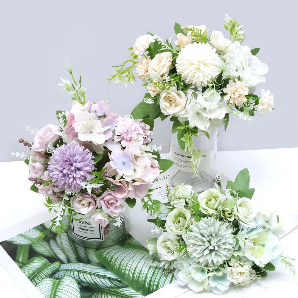 7 Heads Hydrangea Flowers Artificial Bouquet Silk Blooming Fake Peony Bridal Hand Flower Roses Wedding Centerpieces Decor 7 Heads Hydrangea Flowers Artificial Bouquet Silk Blooming Fake Peony Bridal Hand Flower Roses Wedding Centerpieces Decor
