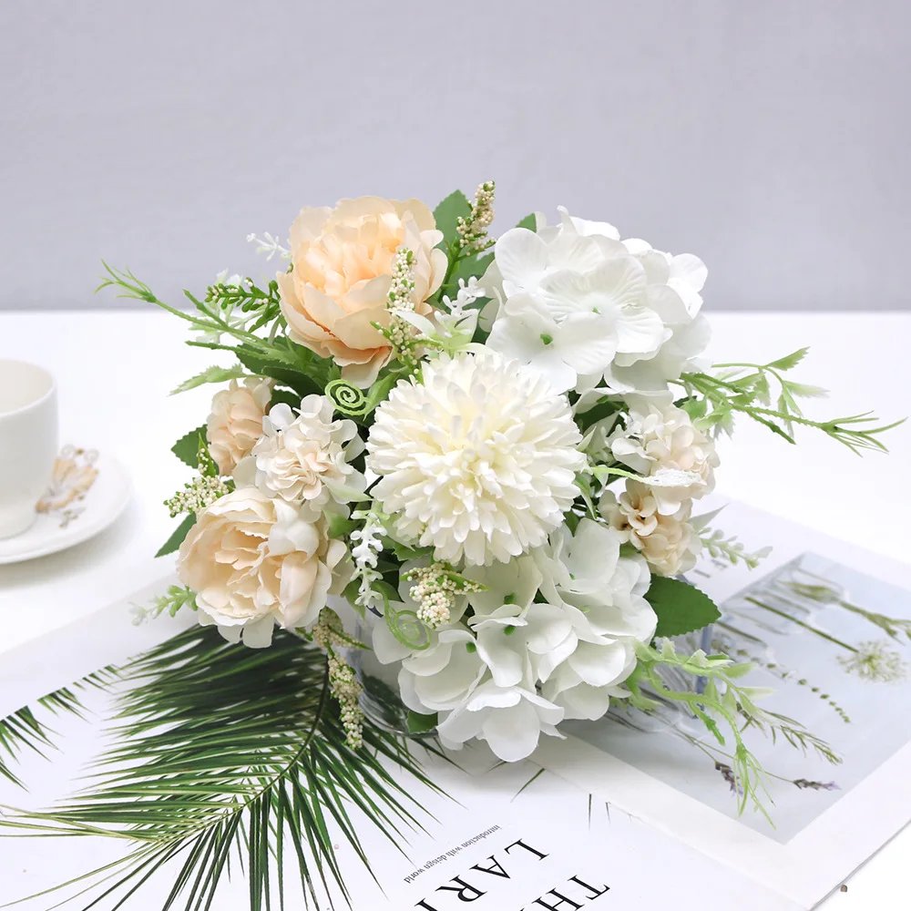7 Heads Hydrangea Flowers Artificial Bouquet Silk Blooming Fake Peony Bridal Hand Flower Roses Wedding Centerpieces Decor 7 Heads Hydrangea Flowers Artificial Bouquet Silk Blooming Fake Peony Bridal Hand Flower Roses Wedding Centerpieces Decor