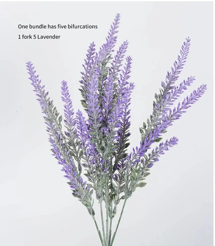 A Bunch of Provence Lavender Plastic Artificial Flowers False Plants Wedding Home Outdoor Garden Decoration Table Decoration