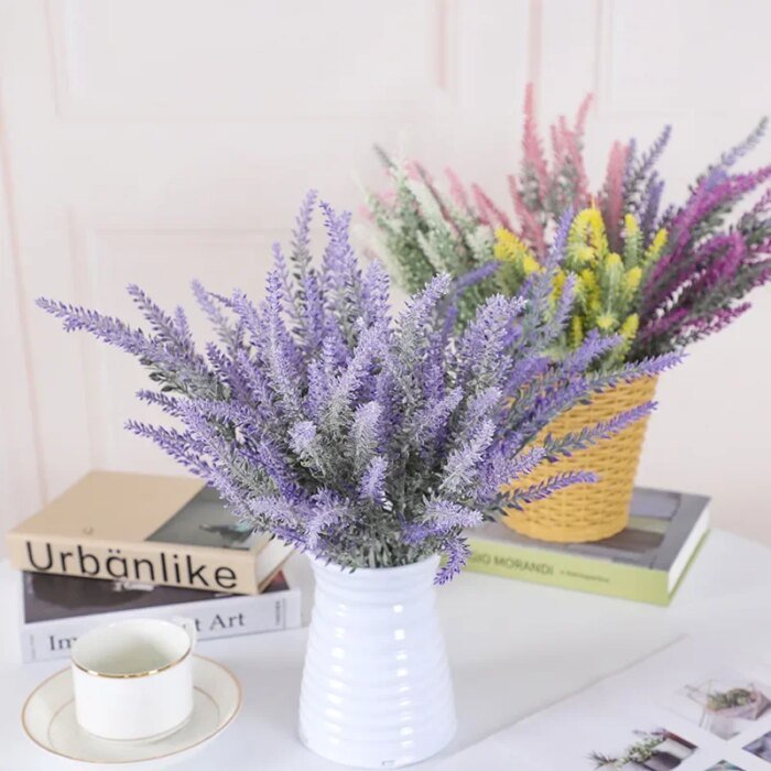 A Bunch of Provence Lavender Plastic Artificial Flowers False Plants Wedding Home Outdoor Garden Decoration Table Decoration - Image 2