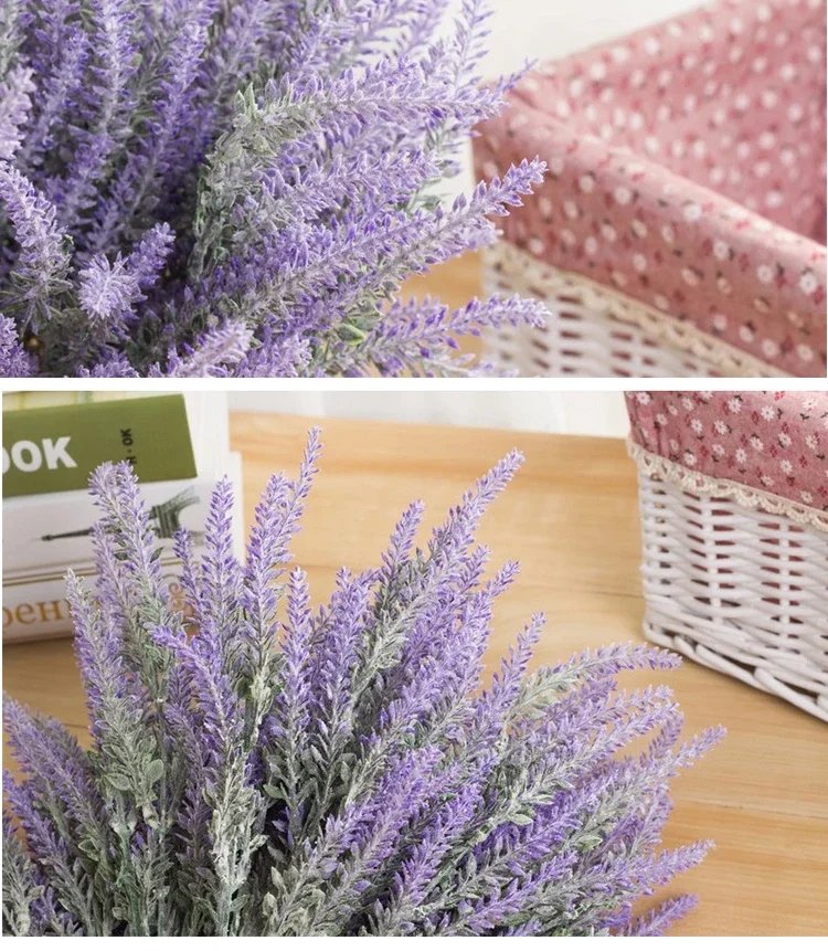 A Bunch of Provence Lavender Plastic Artificial Flowers False Plants Wedding Home Outdoor Garden Decoration Table Decoration