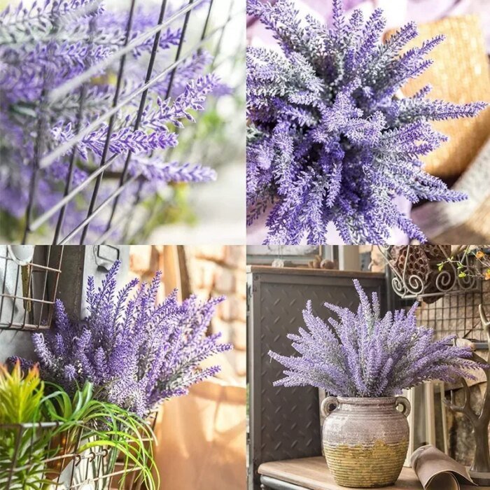 A Bunch of Provence Lavender Plastic Artificial Flowers False Plants Wedding Home Outdoor Garden Decoration Table Decoration - Image 4