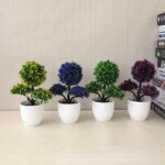 1pc Artificial Plants Bonsai Small Tree Simulation Plants Fake Flowers Table Potted Ornaments Home Decoration Hotel Garden Decor - Image 2