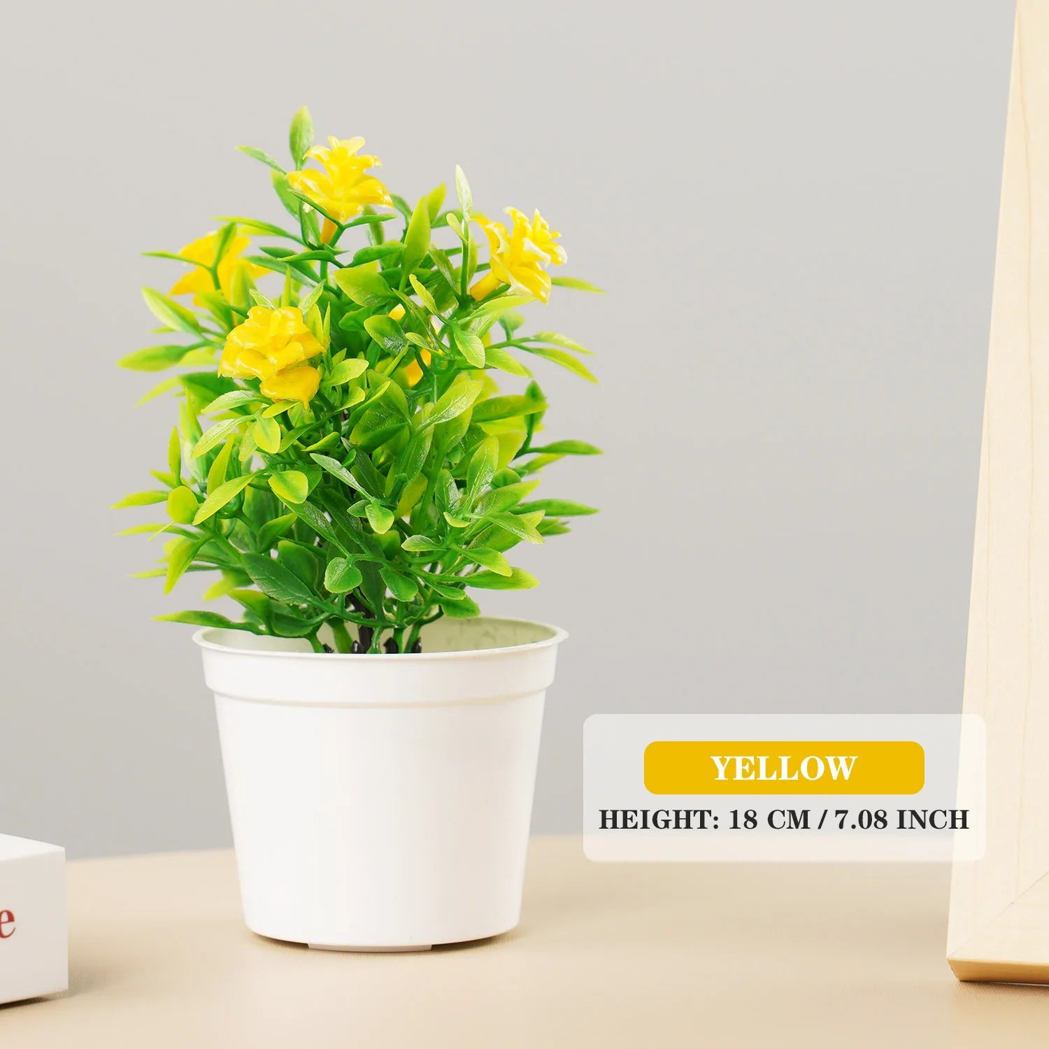 Small Fake Flowers Simulated Tree Office Artificial Plants Bonsai Pot Plants for Table Potted Ornament Office Garden Desk Decor
