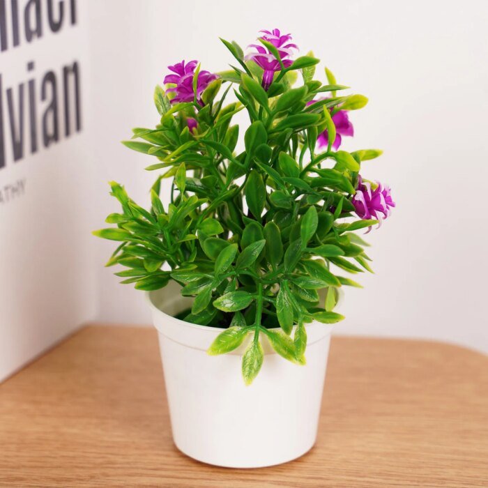 Small  Fake Flowers Simulated Tree Office Artificial Plants Bonsai Pot Plants for Table Potted Ornament Office Garden Desk Decor - Image 1
