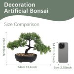 1pc Artificial Bonsai Tree: A Zen Garden Accent Artificial Plant PP Material Black Planter Home Office Party Decoration - Image 2
