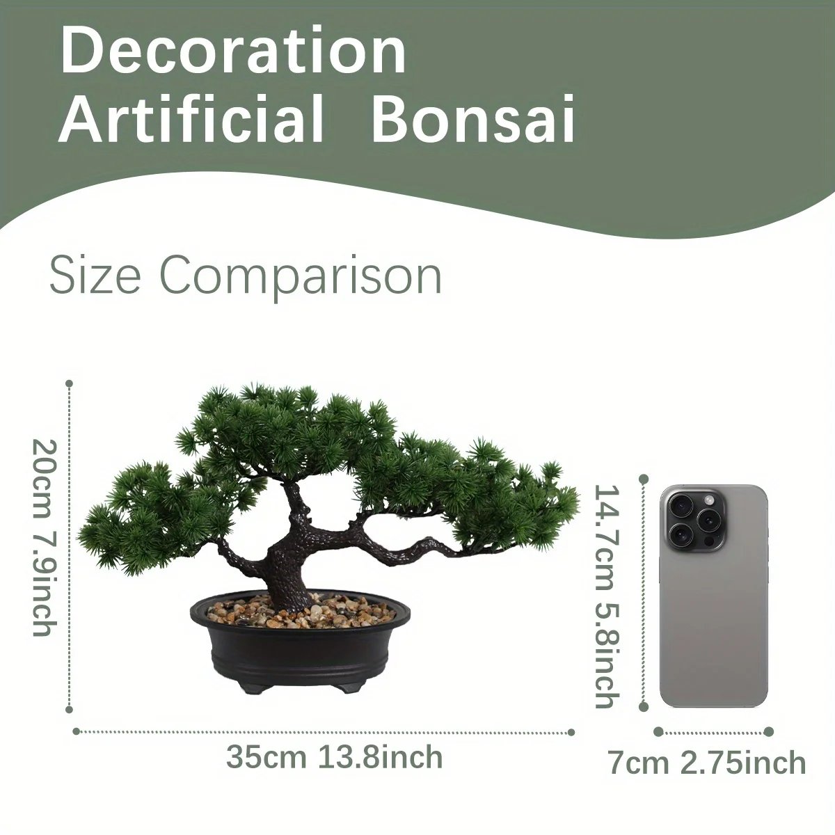 1pc Artificial Bonsai Tree: A Zen Garden Accent Artificial Plant PP Material Black Planter Home Office Party Decoration