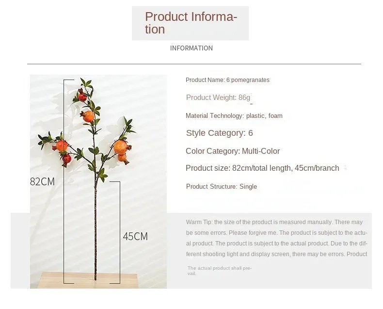 Artificial Plants for Home Decoration Fake Fruits Bonsai Tree Garden Decoration Plantas Artificiales Wall Hanging Decor