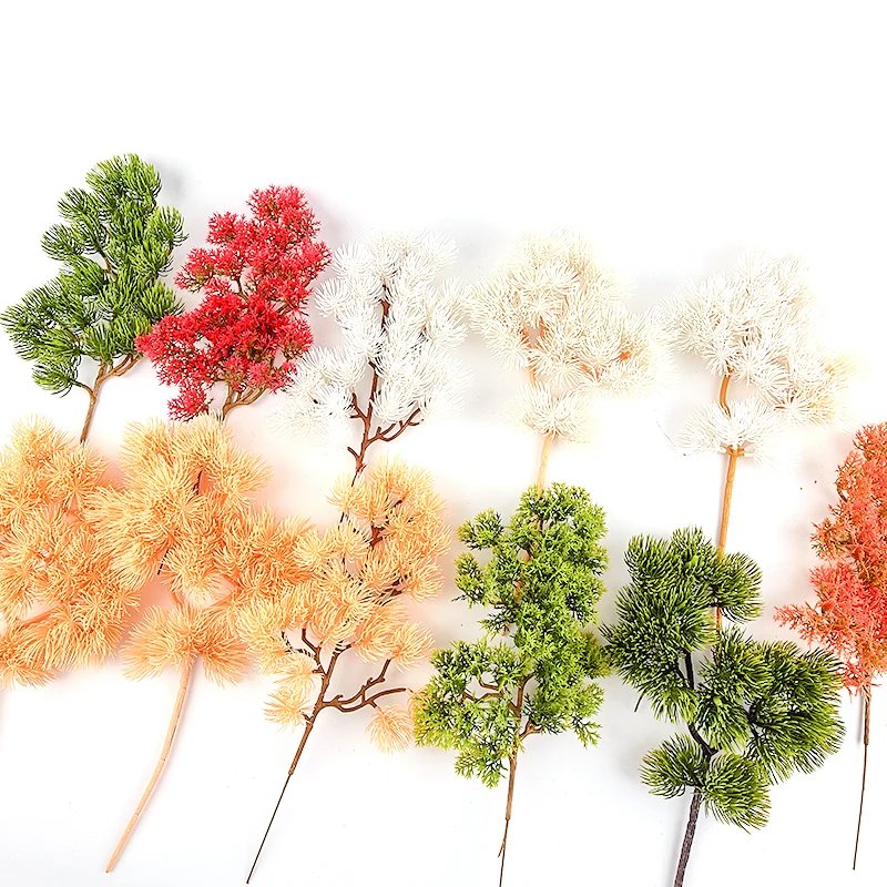 Plastic Artificial Pine Cypress Plant Bonsai Desktop Garden Plastic tree Branch