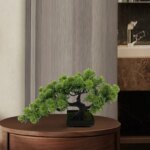 Artificial Bonsai Pine Tree Simulation Potted Plants Desktop Display Tree for Bookshelf Living Room Windowsill Decoration - Image 2