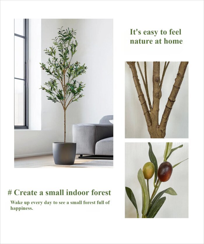 1.2/1.5/1.8m Artificial Olive Tree PVC Soft Rubber European-style Home Hotel Floor Bonsai Decoration Artificial Green Olive Tree - Image 5