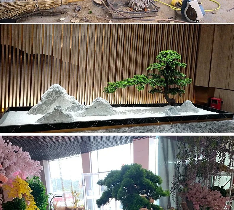 Artificial Greeting Pine Podocarpus Macrophyllus Fake Trees Greenery Bonsai Hall New Chinese Style Soft Decoration Ornaments