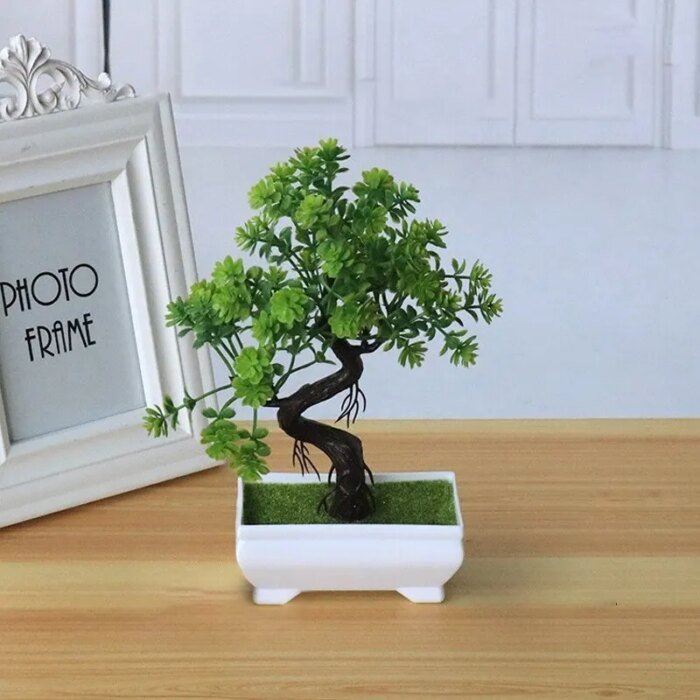 Garden Arrangement Ornaments Plastic Plants Bonsai Small Tree Pot Fake Plant Potted Flower Home Room Table Decoration - Image 1