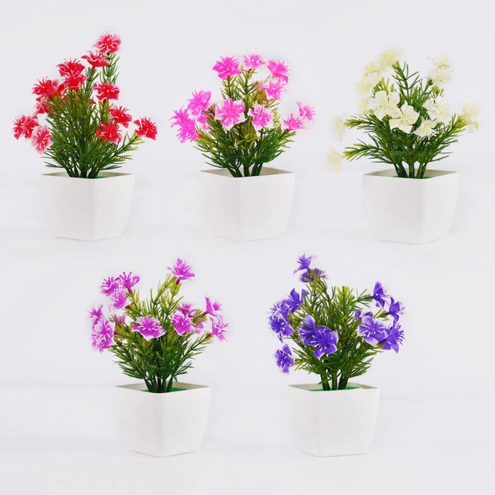 Artificial Bonsai Green Fake Small Cherry Blossom Potted Plant For Outdoor Indoor Home Bedroom Garden Decoration supplies - Image 3