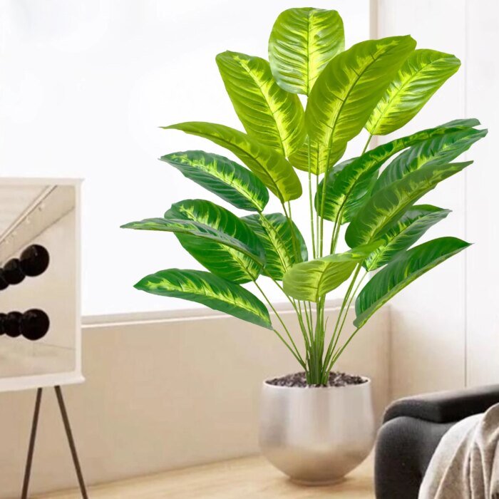 Artificial Tropical Palm Tree Fake Banana Plant Leaves Real Touch Strelitzia Plastic Plant for Home Garden - Image 6